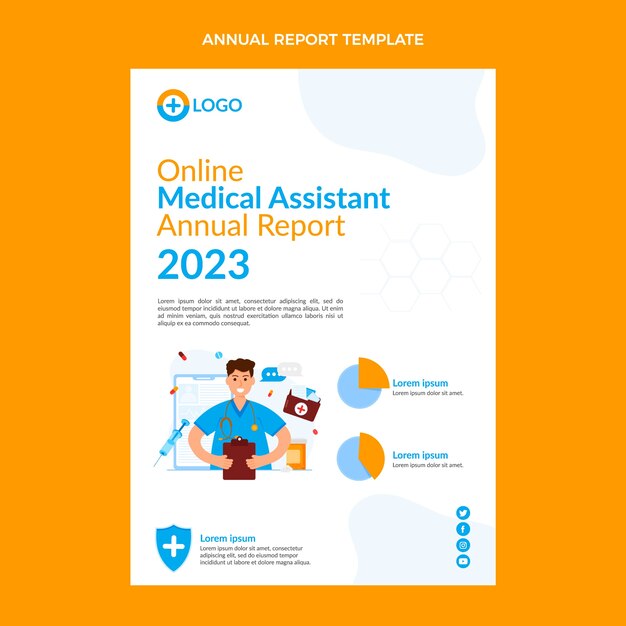 Flat design medical assistant annual report