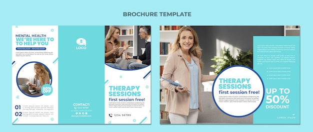 Flat design medical brochure template