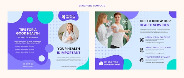 Vettore gratuito brochure medica dal design piatto