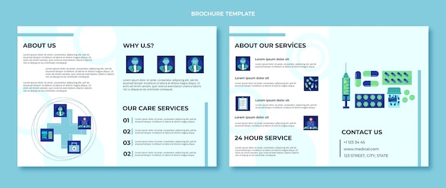 Flat design of medical brochure