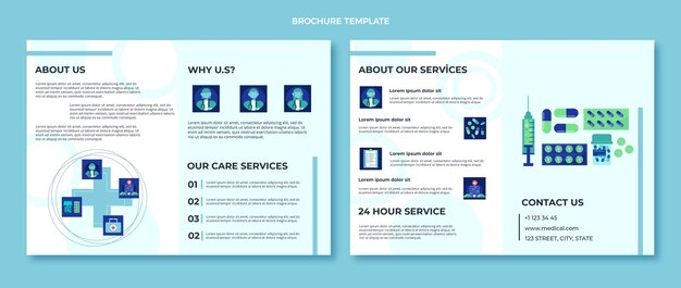 Flat design of medical brochure