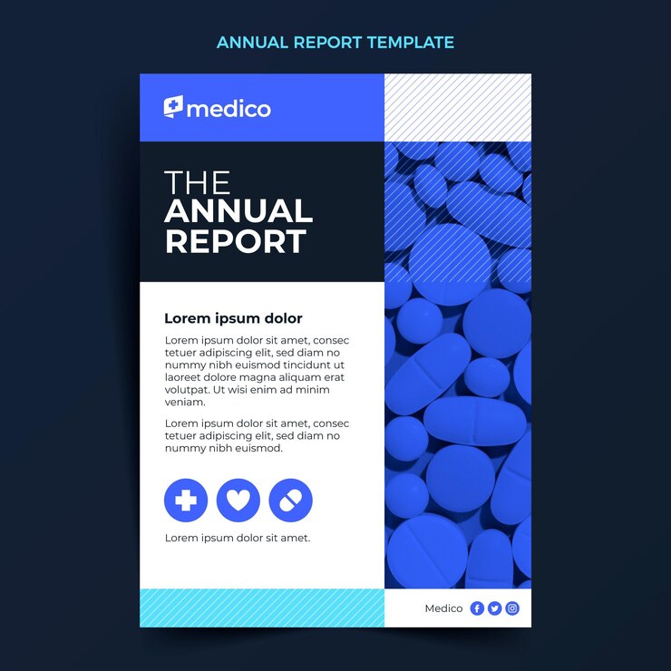 Free Vector flat design medical care annual report