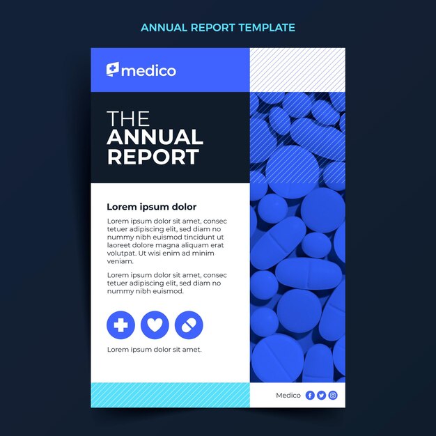 Flat design medical care annual report