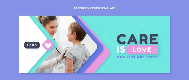 Free vector flat design medical care facebook cover