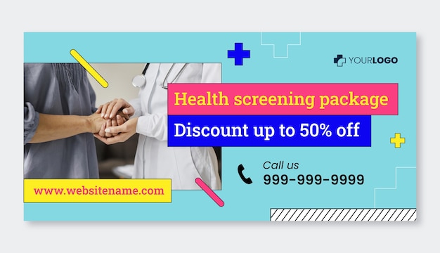 Free vector flat design medical care sale banner