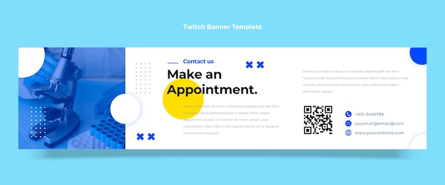 Free vector flat design medical care twitch banner