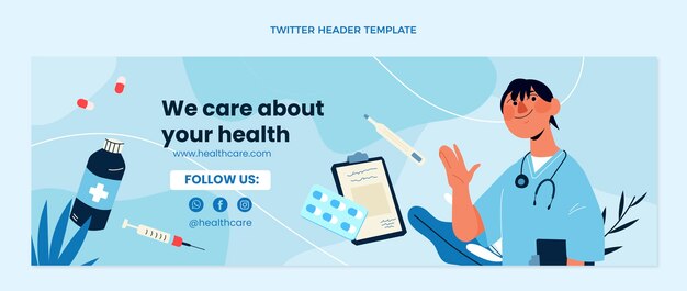 フラットデザイン医療ツイッターヘッダー