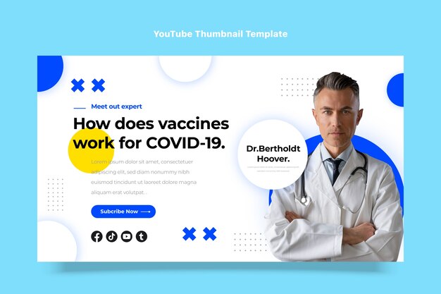 Flat design medical care youtube thumbnail