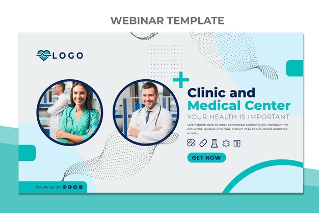 Flat design medical center webinar