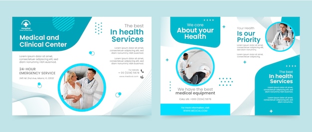 Brochure clinica medica design piatto