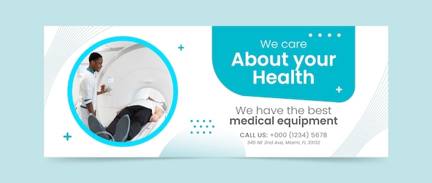 Flat design medical clinic facebook cover