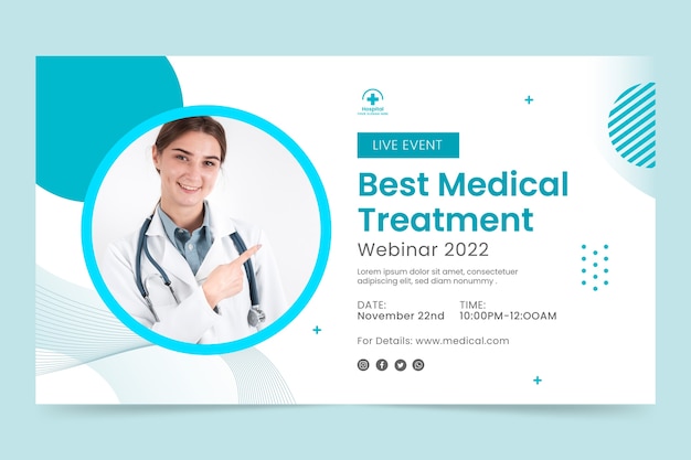 Flat design medical clinic webinar