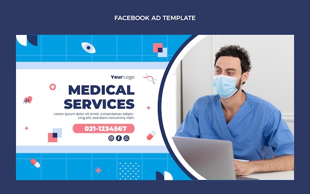 Flat design medical facebook ad
