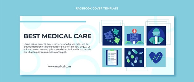医療Facebookカバーのフラットデザイン