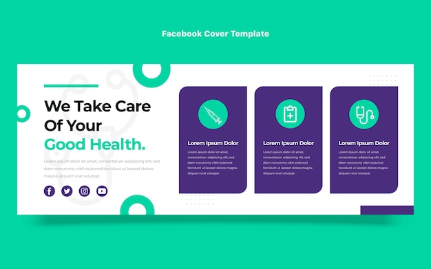 Flat design of medical facebook cover