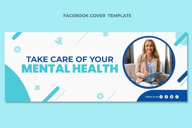 Free vector flat design medical facebook cover