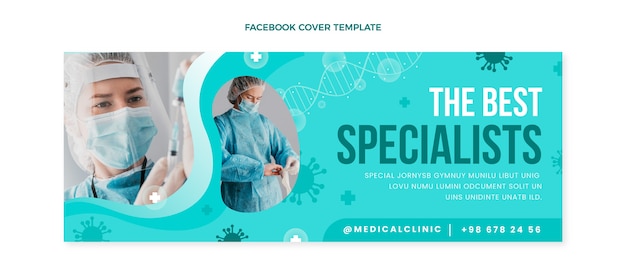 Free vector flat design medical facebook cover