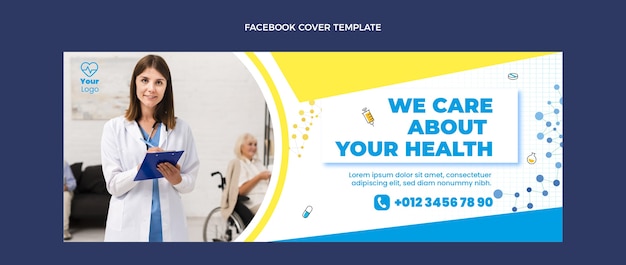 Flat design medical facebook cover