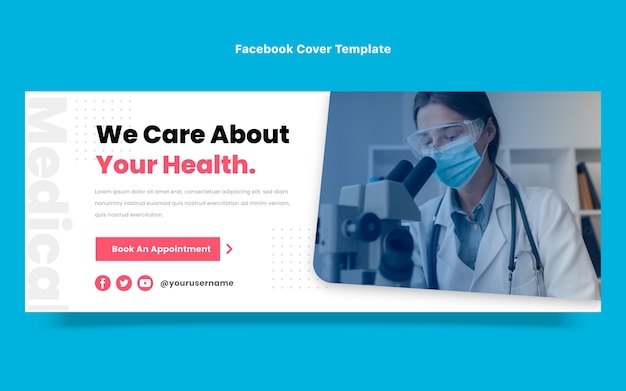 Free vector flat design medical facebook cover