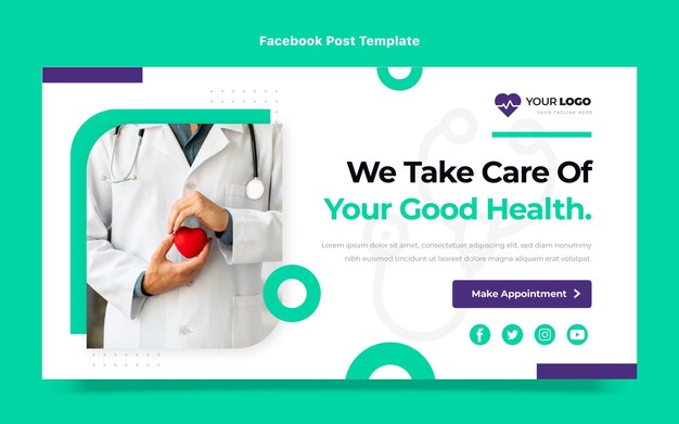 Flat design of medical facebook post