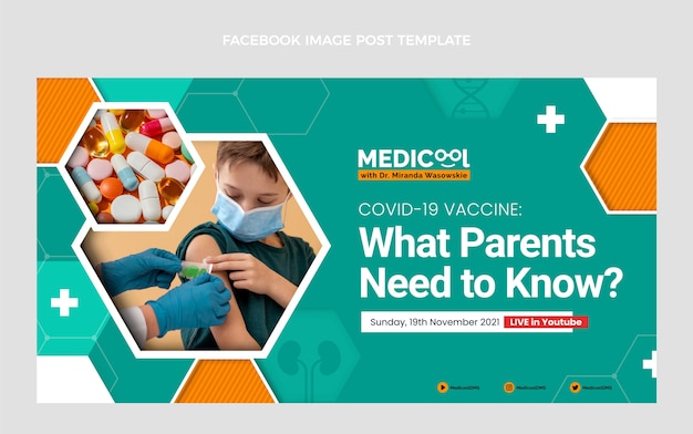 Flat design medical facebook post