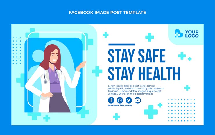 無料Vector フラットデザイン医療facebook投稿