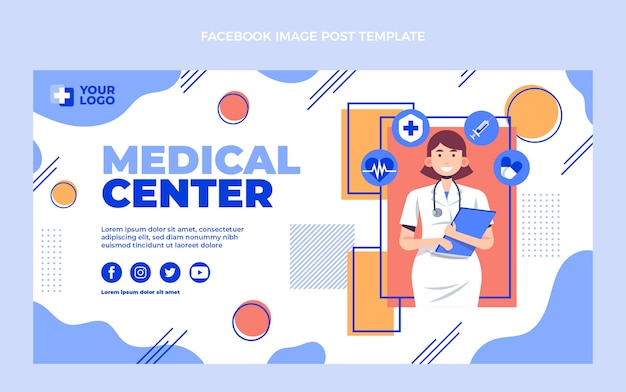 Flat design medical  facebook post