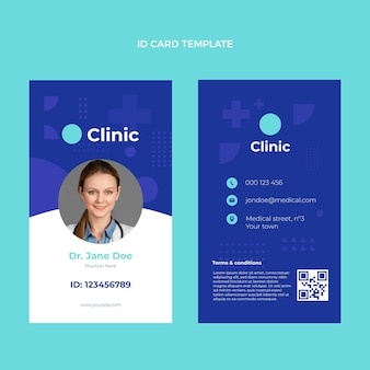 Flat design medical id card