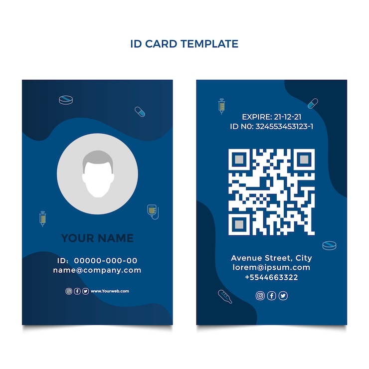 Free Vector flat design medical id card