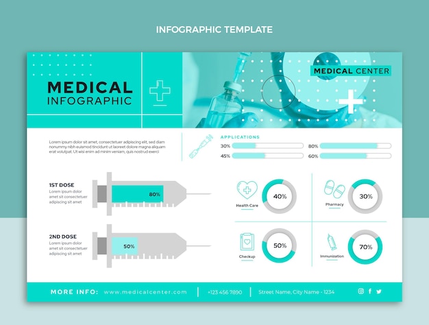 Flat design medical infographic