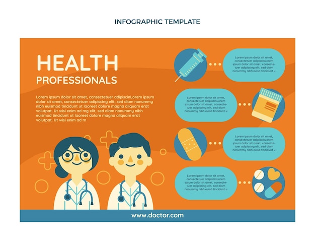 Free vector flat design medical infographic