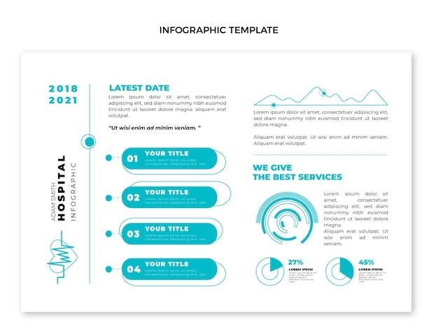 Free vector flat design medical infographic
