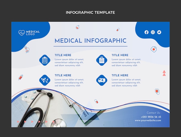 Flat design medical infographic