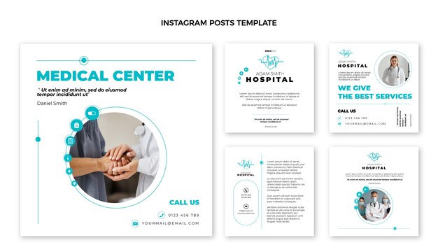 Flat design medical instagram post