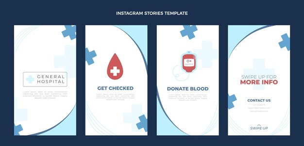 Flat design medical instagram stories template