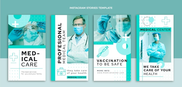 Flat design medical instagram stories