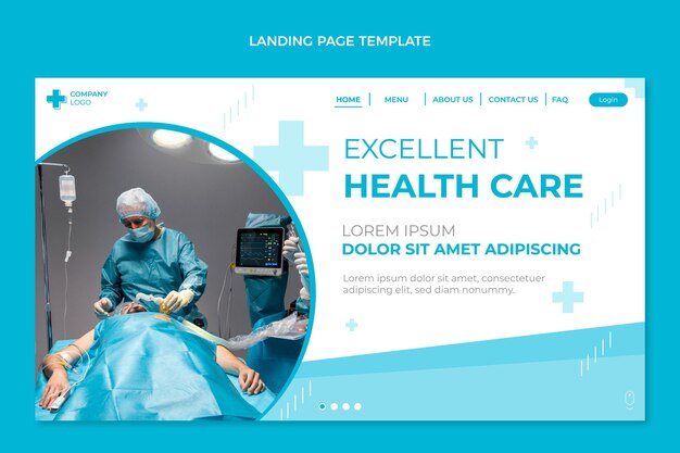 Flat design medical landing page