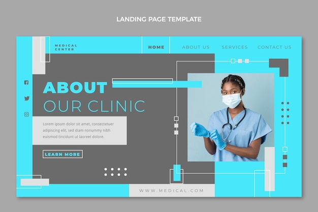 Free vector flat design medical landing page