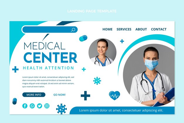 flat design medical landing page