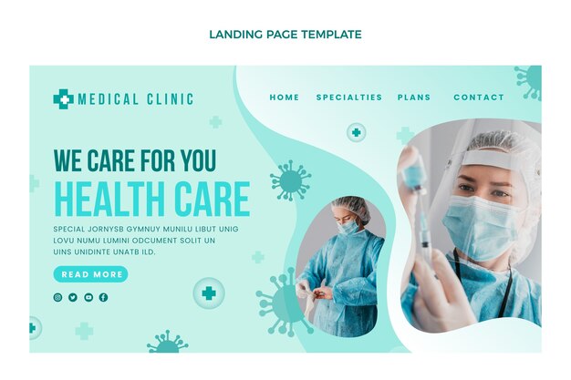 Flat design medical landing page