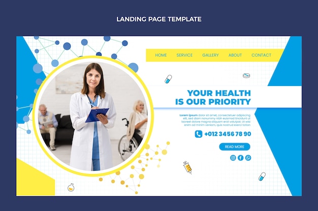 Flat design medical landing page