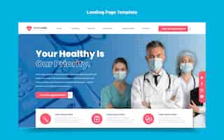 Free vector flat design medical landing page