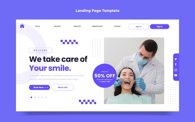 Flat design medical landing page