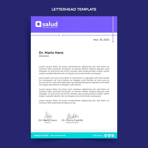 Flat design medical letterhead