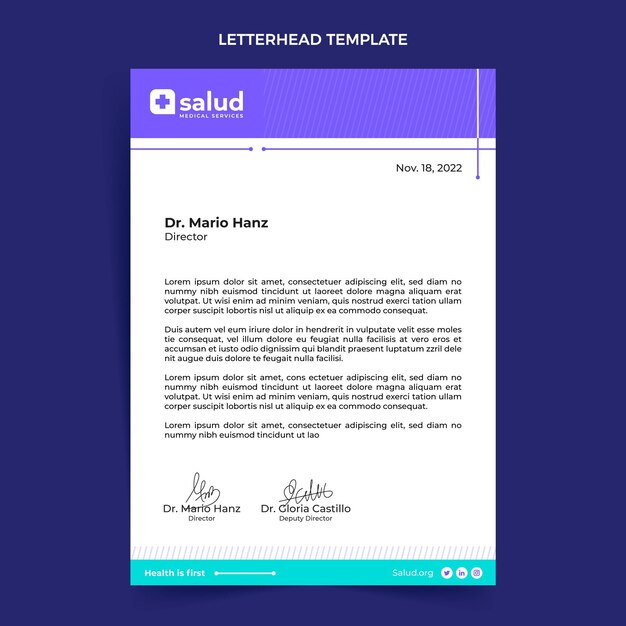 flat design medical letterhead