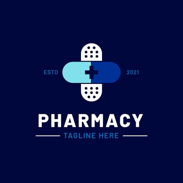 Flat design medical and pharmacy symbol