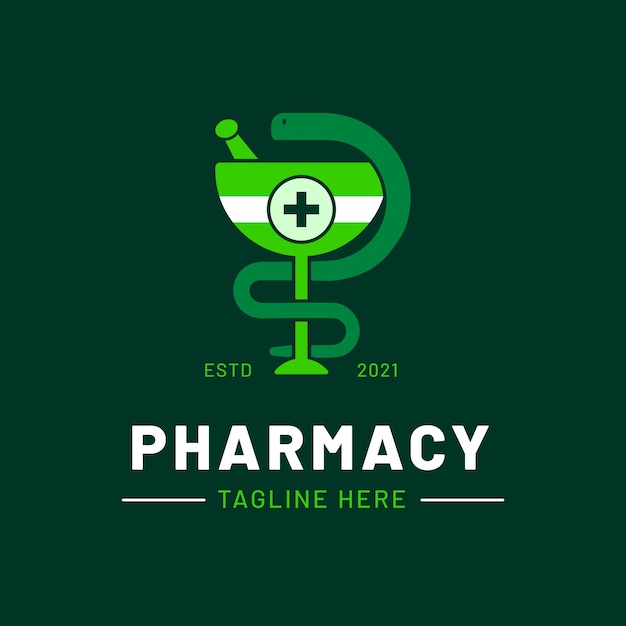 Flat design medical and pharmacy symbol