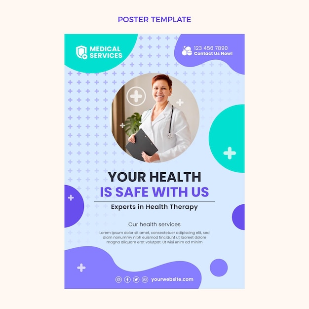 Free vector flat design medical poster design