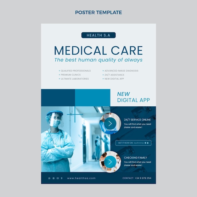 Flat design medical poster