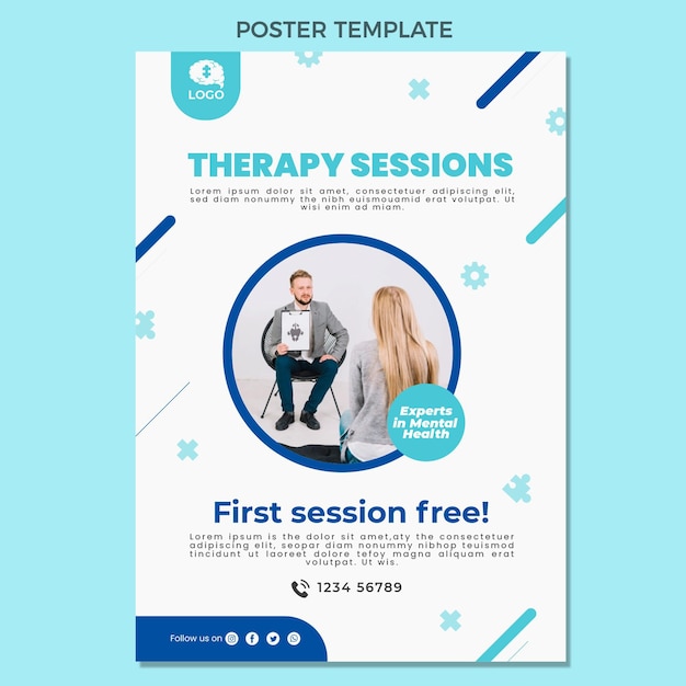 Flat design medical poster